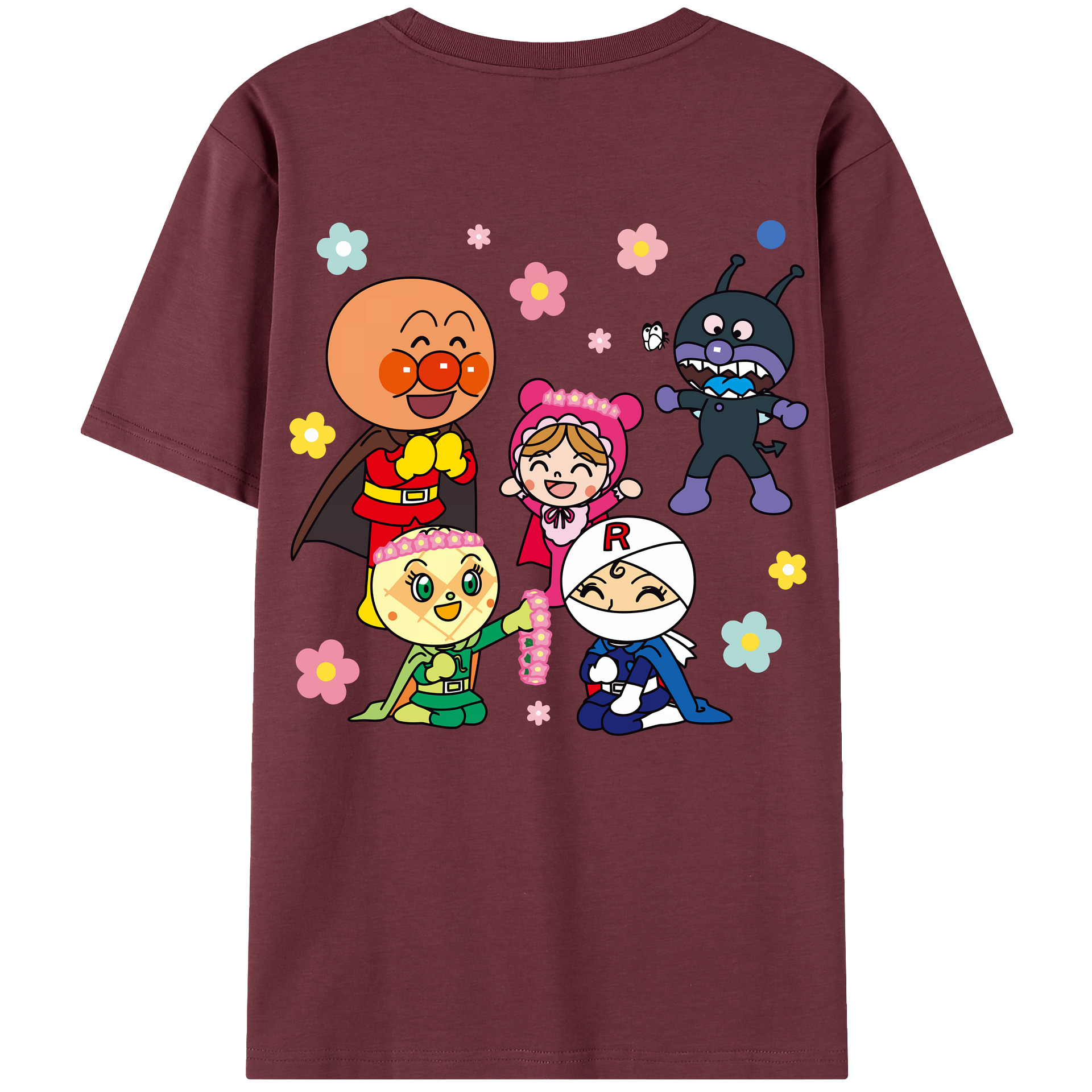 （画像用） アンパンマン Anpanman 綿100％半袖Tシャツ（背面プリント）